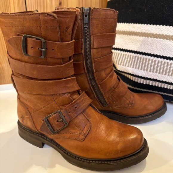 FRYE AND CO. Brown Combat Boots - Picture 6 of 7